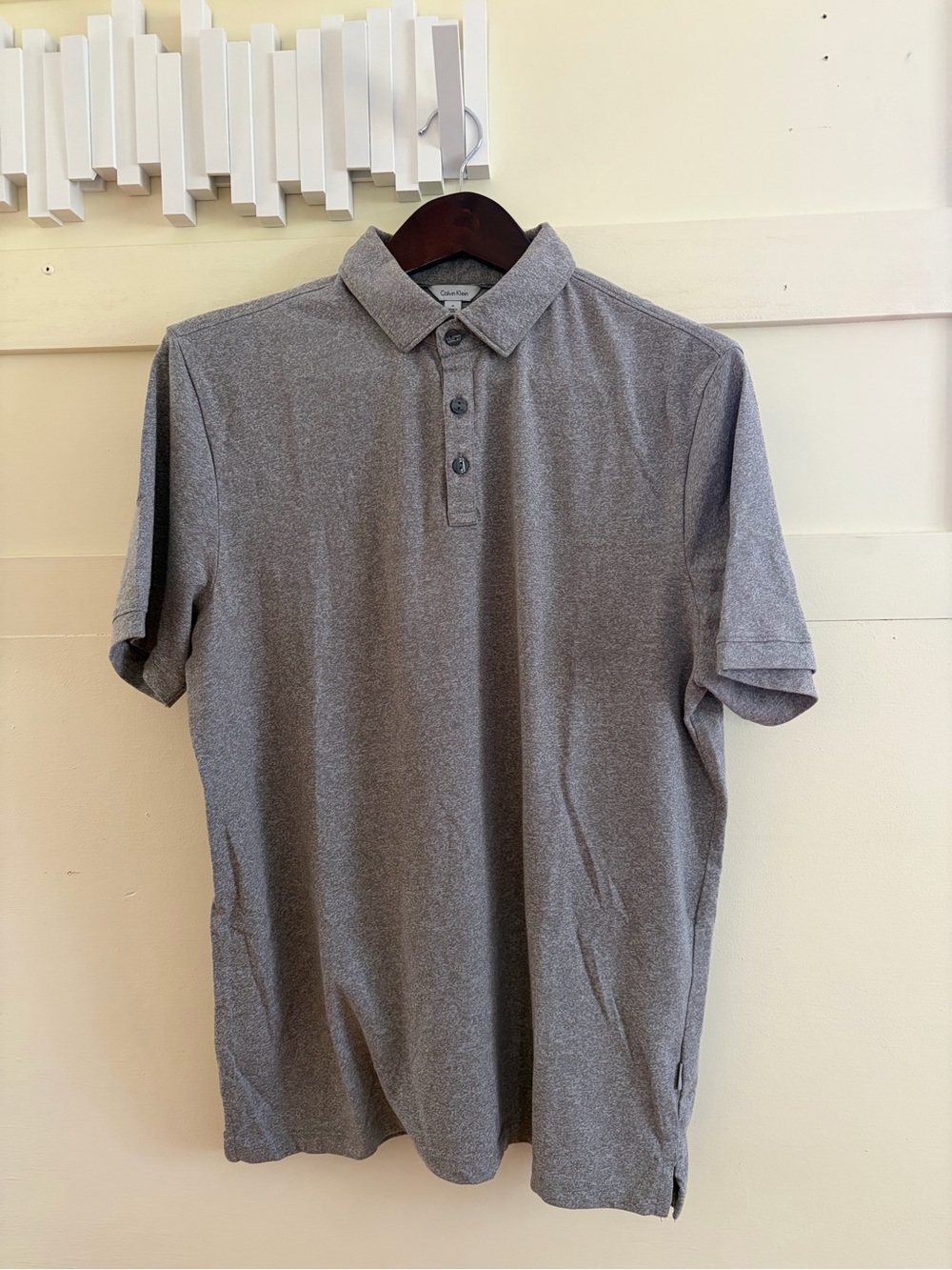 Calvin Klein Heather Grey Polo Shirt
